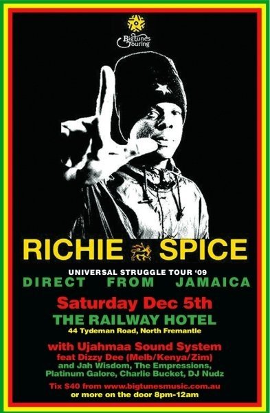 richie spice live in perth western australia