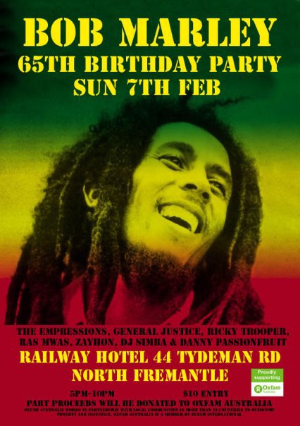 bob marley birthday party