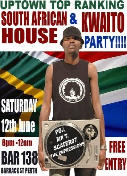 uptown top raning south african house and kwaito party